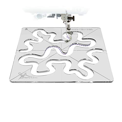 Meander Quiltschablonen - Free-Motion Quilt Design - Acryl Quilting Lineal Vorlage für Industrie und Haushalt Nähmaschinen - Einfaches Freiluft-Quilten Lernen Meander Quiltschablonen - Free-Motion Quilt Design - Acryl Quilting Lineal Vorlage für Industrie und Haushalt Nähmaschinen - Einfaches Freiluft-Quilten Lernen von Beerrom