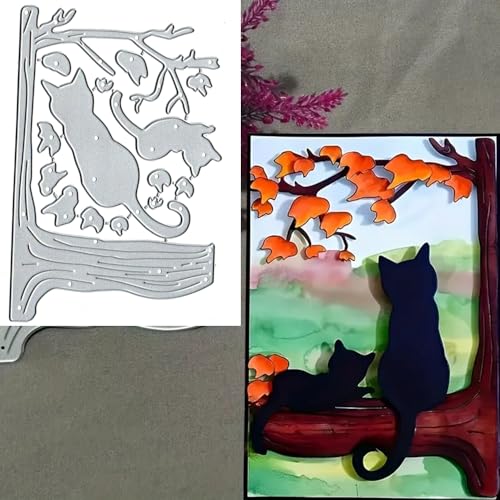 Metall-Stanzformen, Katzen auf dem Ast, Katzenrahmen, Schablonen, Kartenpapier, Basteln, Schablonen, Schablonen, Album, Prägepapier, Stanzformen für Kartenherstellung, Scrapbooking Metall-Stanzformen, Katzen auf dem Ast, Katzenrahmen, Schablonen, Kartenpapier, Basteln, Schablonen, Schablonen, Album, Prägepapier, Stanzformen für Kartenherstellung, Scrapbooking von BeetirryHu