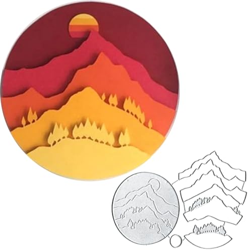 Metall-Stanzformen, Motiv: Berg, Sonnenaufgang, Rahmen, Metall-Stanzformen, Stanzschablonen, Kartenpapier, Basteln, Schablonen, Metall-Stanzformen, Album, Prägepapier-Stanzformen für Metall-Stanzformen, Motiv: Berg, Sonnenaufgang, Rahmen, Metall-Stanzformen, Stanzschablonen, Kartenpapier, Basteln, Schablonen, Metall-Stanzformen, Album, Prägepapier-Stanzformen für von BeetirryHu
