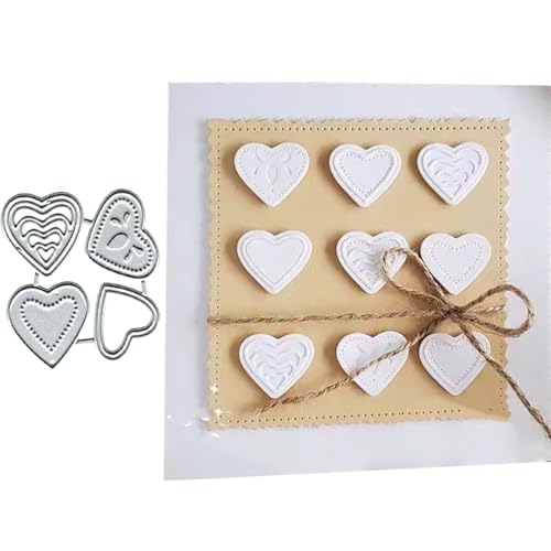 Metall-Stanzformen mit Liebesherzen, Rahmen, Stanzschablonen, Schablonen, Kartenpapier, Basteln, Schablonen, Album, Prägepapier, Stanzformen für Kartenherstellung, Scrapbooking, 4 Stück Metall-Stanzformen mit Liebesherzen, Rahmen, Stanzschablonen, Schablonen, Kartenpapier, Basteln, Schablonen, Album, Prägepapier, Stanzformen für Kartenherstellung, Scrapbooking, 4 Stück von BeetirryHu