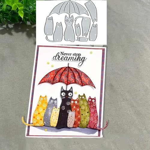 Metall-Stanzformen mit Regenschirm-Katzenrahmen, Katzenrahmen, Schablonen, Kartenpapier, Basteln, Schablonen, Schablonen, Album, Prägepapier, Stanzformen für Kartenherstellung, Scrapbooking Metall-Stanzformen mit Regenschirm-Katzenrahmen, Katzenrahmen, Schablonen, Kartenpapier, Basteln, Schablonen, Schablonen, Album, Prägepapier, Stanzformen für Kartenherstellung, Scrapbooking von BeetirryHu
