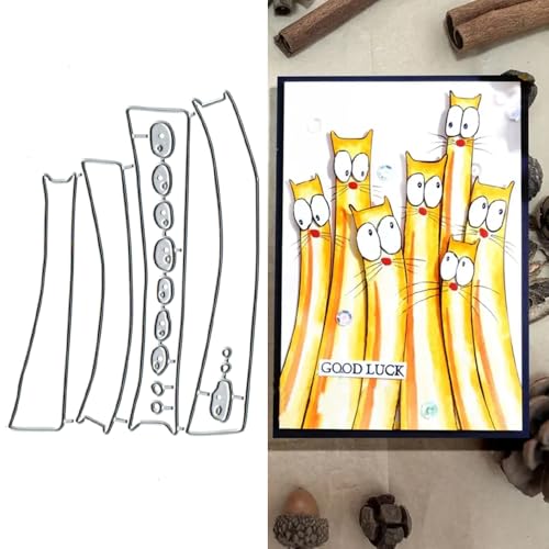 Metall-Stanzformen mit großen Augen, Katzenrahmen, Stanzschablonen, Schablonen, Kartenpapier, Basteln, Schablonen, Album, Prägepapier, Stanzformen für Kartenherstellung, Scrapbooking, 4 Stück Metall-Stanzformen mit großen Augen, Katzenrahmen, Stanzschablonen, Schablonen, Kartenpapier, Basteln, Schablonen, Album, Prägepapier, Stanzformen für Kartenherstellung, Scrapbooking, 4 Stück von BeetirryHu