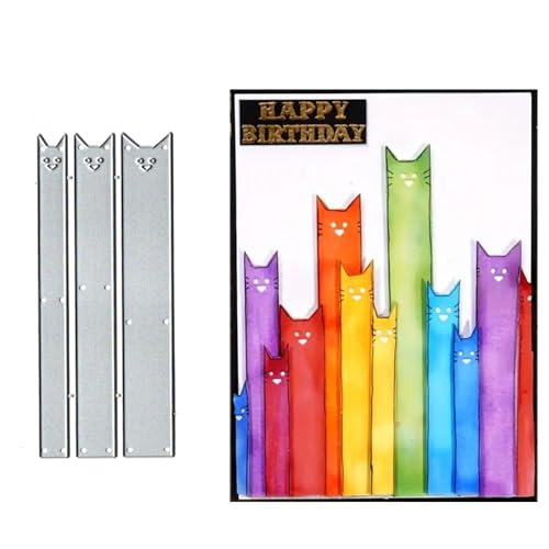 Metall-Stanzformen mit langem Katzenrahmen, niedliche Katzenrahmen, Schablonen, Kartenpapier, Basteln, Schablonen, Album, Prägepapier, Stanzformen für Kartenherstellung, Scrapbooking, 3 Stück Metall-Stanzformen mit langem Katzenrahmen, niedliche Katzenrahmen, Schablonen, Kartenpapier, Basteln, Schablonen, Album, Prägepapier, Stanzformen für Kartenherstellung, Scrapbooking, 3 Stück von BeetirryHu