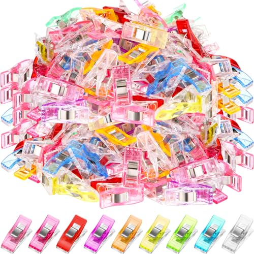 Beeveer 400 Näh-Clips, Quiltzubehör, Mehrzweck-Kunststoff-Clips, verschiedene Farben zum Nähen, Quilten, Binden, Basteln Beeveer 400 Näh-Clips, Quiltzubehör, Mehrzweck-Kunststoff-Clips, verschiedene Farben zum Nähen, Quilten, Binden, Basteln von Beeveer