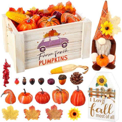 Beeveer 57 Stück Thanksgiving-Tischdekorationen, Herbstdekoration für Tisch, Erntedankfest, abgestuftes Tablett, Kürbis, Ahornblätter, gesichtslose Zwerge, Herbstschilder, Tafelaufsätze für Küche Beeveer 57 Stück Thanksgiving-Tischdekorationen, Herbstdekoration für Tisch, Erntedankfest, abgestuftes Tablett, Kürbis, Ahornblätter, gesichtslose Zwerge, Herbstschilder, Tafelaufsätze für Küche von Beeveer
