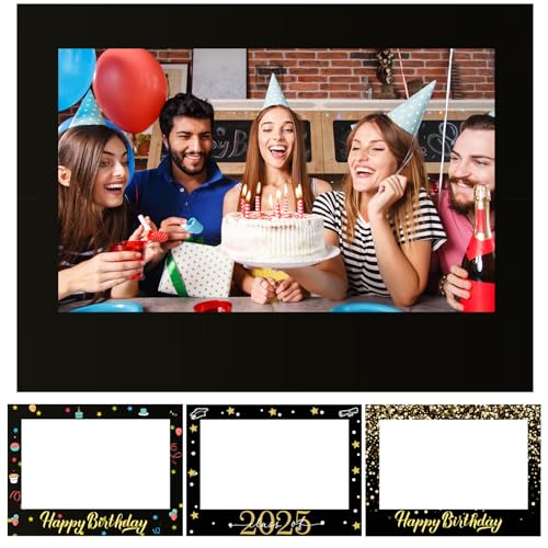 Beeveer 81,3 x 61 cm große Blanko-Requisiten für DIY-Fotokabinen, Fotorahmen, Party-Rahmen, DIY-Fotokabinen-Requisiten, Selfie für Geburtstag, Abschlussfeier, Weihnachten, Urlaubsparty (schwarz von Beeveer