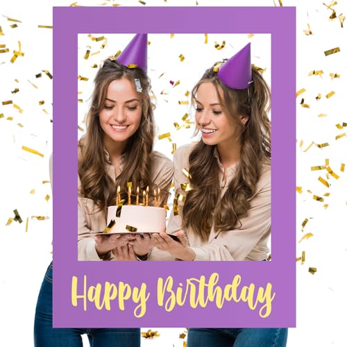 Beeveer 81,3 x 61 cm große Foto-Requisiten, Bilderrahmen, Happy Birthday, Party-Rahmen, DIY-Ausschnitte, Fotoautomaten-Requisiten, Selfie für Partyzubehör, Gastgeschenke (Violett, Gold, Happy Birthday Beeveer 81,3 x 61 cm große Foto-Requisiten, Bilderrahmen, Happy Birthday, Party-Rahmen, DIY-Ausschnitte, Fotoautomaten-Requisiten, Selfie für Partyzubehör, Gastgeschenke (Violett, Gold, Happy Birthday von Beeveer