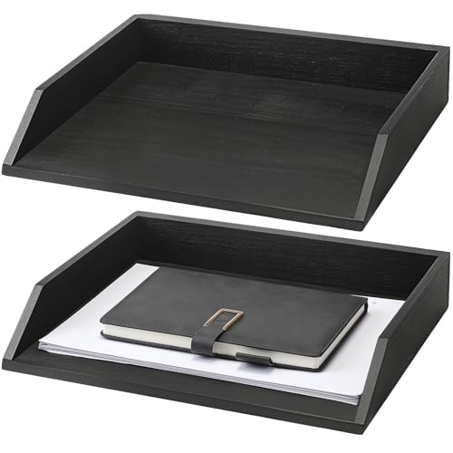 Beeveer Briefablage aus Holz, Briefablage, strapazierfähig, 2 Etagen, stapelbar, unterstützt Papierablage, Schreibtischschublade, Organizer, Aktenordner, Zeitschriften, Bürozubehör, Schwarz, 2 Stück Beeveer Briefablage aus Holz, Briefablage, strapazierfähig, 2 Etagen, stapelbar, unterstützt Papierablage, Schreibtischschublade, Organizer, Aktenordner, Zeitschriften, Bürozubehör, Schwarz, 2 Stück von Beeveer