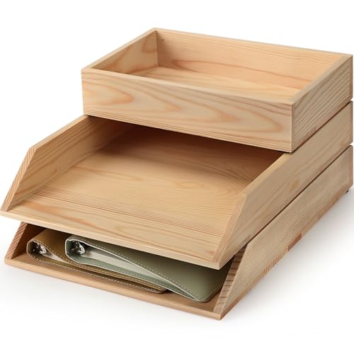 Beeveer Briefablagen aus Holz, Briefablage, Schreibtisch-Organizer, strapazierfähig, 3 Etagen, stapelbar, Papierablage, Tischplatte, Posteingang, Schublade, Schreibtisch-Organizer für Aktenordner Beeveer Briefablagen aus Holz, Briefablage, Schreibtisch-Organizer, strapazierfähig, 3 Etagen, stapelbar, Papierablage, Tischplatte, Posteingang, Schublade, Schreibtisch-Organizer für Aktenordner von Beeveer