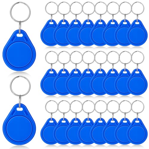 Beeveer NFC-Tags, Schlüsselanhänger, NFC-Schlüsselanhänger, Visitenkarte, kommerzielle Zugangskarten, Chip, digital, programmierbar, 504 Bytes Speicher, kompatibel mit Handy, Blau, 50 Stück von Beeveer