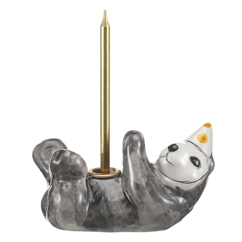Beeveer Otter Cake Topper Cute Porcelain Silly Otter Birthday Candle Holder Reusable Candlestick Holder Mini Animal Sea Birthday Party Supplies for Baby Shower Party Celebration, Fits 5-7mm Candle von Beeveer