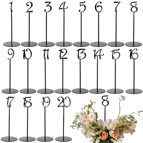 Beeveer Tischnummern aus Acryl mit Ständer, Tischnummern für Hochzeit, Empfang, Jahrestag, Party, Babyparty, Brautparty, Restaurant, Bankett, Schwarz, 20 Stück Beeveer Tischnummern aus Acryl mit Ständer, Tischnummern für Hochzeit, Empfang, Jahrestag, Party, Babyparty, Brautparty, Restaurant, Bankett, Schwarz, 20 Stück von Beeveer