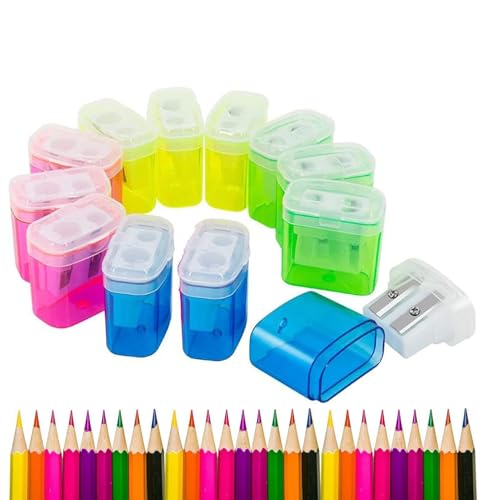 Befeixue Manueller Bleistiftspitzer | 2-Fach Manueller Bleistiftspitzer Für Klassenzimmer | 12 Stück Schreibwaren Set Mit Späneauffangbehälter Für Schüler Kinder Erwachsene Befeixue Manueller Bleistiftspitzer | 2-Fach Manueller Bleistiftspitzer Für Klassenzimmer | 12 Stück Schreibwaren Set Mit Späneauffangbehälter Für Schüler Kinder Erwachsene von Befeixue