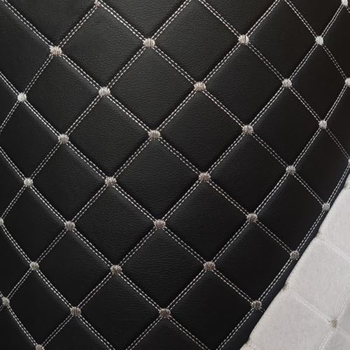Befoore Lederstoff, gesteppter Vinylschaumstoff, Kunstleder, Polsterstoff, DIY-Handwerk, Nähmaterial for Sofas, Stühle, Autositze, Auto-Innenausstattung, Auto-Dachhimmel(Black,1.55 * 2m) von Befoore