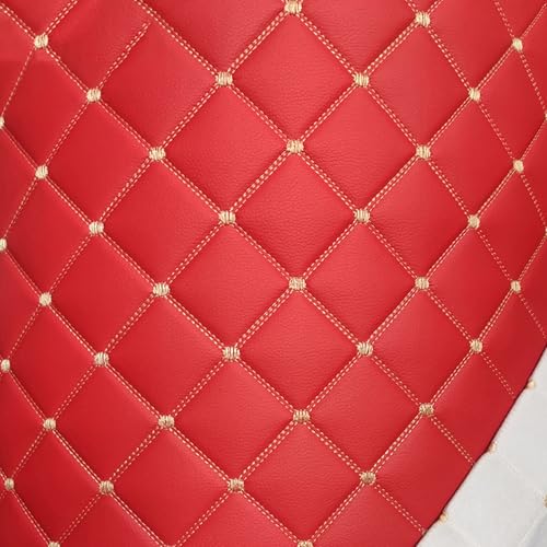 Befoore Lederstoff, gesteppter Vinylschaumstoff, Kunstleder, Polsterstoff, DIY-Handwerk, Nähmaterial for Sofas, Stühle, Autositze, Auto-Innenausstattung, Auto-Dachhimmel(Red,1.55 * 2m) von Befoore