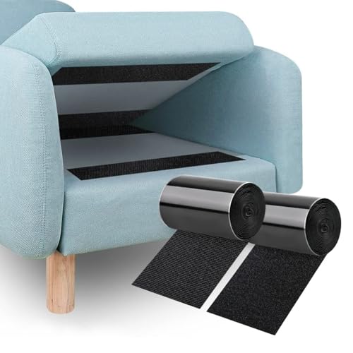 11cm X 2m Schwerlast Klettband Selbstklebend Extra Stark Breit für Stoff Couch Kissen Klettverschluss Selbstklebend Klettband zum Nähen Klettmatte Topper Befestigung Anwendungen um Haus Bür Schwarz von Befun