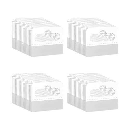 200 Stück transparente Klebeetiketten zum Aufhängen, Kunststoff-Hängeetiketten für den Einzelhandel mit Schlitzloch, selbstklebende Ordneretiketten zum Aufhängen für kleine Waren(11,4 x 8,9 cm) von Befun