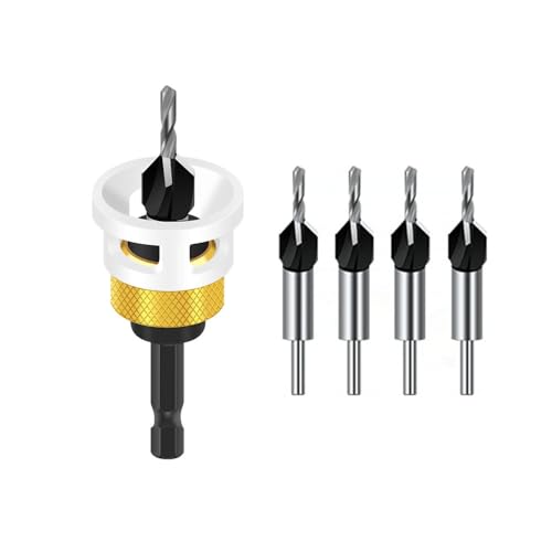 6-teiliges Senkbohrer-Set, 1/4-Zoll-Sechskantschaft mit Tiefenanschlag, HSS-M2-Senkbohrer für die Holzbearbeitung für präzises Bohren 6-teiliges Senkbohrer-Set, 1/4-Zoll-Sechskantschaft mit Tiefenanschlag, HSS-M2-Senkbohrer für die Holzbearbeitung für präzises Bohren von Befun