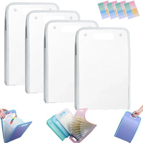 Begchy 4 Stück, wasserdicht, erweitert, vertikal, mit Griff, 13 Taschen, A4, mehrseitig, tragbar, A von Begchy
