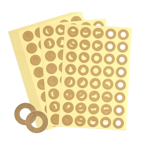 Begchy 4000 Aufkleber zur Verstärkung von Löchern, selbstklebend, 1/4 Zoll, Durchmesser für Ordner mit mobilen Blättern, Schutz, Löcher, Papier, Braun von Begchy