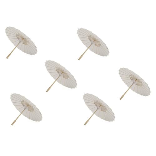 Begchy 6 x Papier-Sonnenschirm, 60 cm, Strandschirm, weiß, DIY-, Fotografie-Requisiten für Babyparty, , Hochzeit Begchy 6 x Papier-Sonnenschirm, 60 cm, Strandschirm, weiß, DIY-, Fotografie-Requisiten für Babyparty, , Hochzeit von Begchy