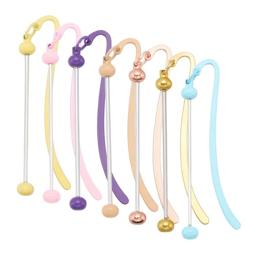 Begchy 7 Stück DIY Perlen, Lesezeichen, Perlen, Lesezeichen, Anhänger, Handwerk, Perlen, Buch, Lanyard, Ketten für Studenten, Lehrer von Begchy