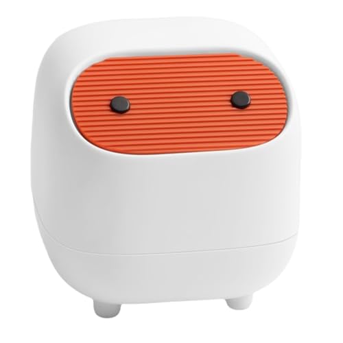 Begchy Abfalleimer für Büro, kleine Bürobedarf, Mini-Abfalleimer mit zwei Schichten, weiße Aufbewahrungsbox von Begchy