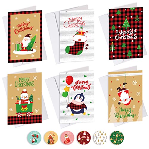 Begchy Karte mit 90 Stück, Weihnachtsmannurlaub, Faltkarte, Briefumschlag-Aufkleber, Geschenkkarte von Begchy