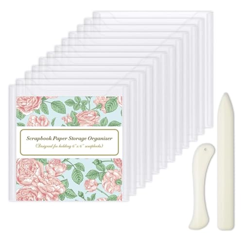 Begchy Scrapbook-Papier-Aufbewahrungs-Organizer, Knochen-Ordner-Papierfaltset, Aufbewahrungstaschen, für Scrapbook-Papier im Format 6 X 6 von Begchy