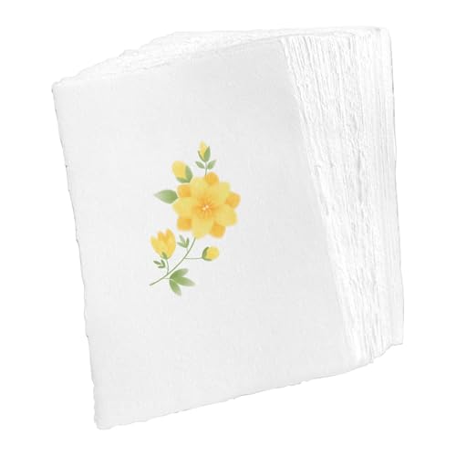 20 Stück 300GSM Büttenpapier, A4/28,5 x 19,6cm Dickes Aquarellpapier, Blankopapier, Zeichenpapier, Handgeschöpftes Papier für DIY, Einladungen, Zeichnen, Plakate, Schreiben,Skizzieren von Begonia