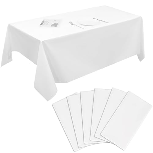 6 Stück Einweg Tischdecken, 137 x 274CM Biertisch Tischdecke Weiß, 54 x 108 Zoll Einweg wasserdichte Tischdecke für Party, Geburtstag, Hochzeit, Grillen,Picknick 6 Stück Einweg Tischdecken, 137 x 274CM Biertisch Tischdecke Weiß, 54 x 108 Zoll Einweg wasserdichte Tischdecke für Party, Geburtstag, Hochzeit, Grillen,Picknick von Begonia