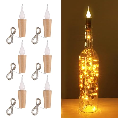 6 Stück Flaschenlichterkette Korken, 2M 20 LEDs Lichterkette für Flaschen, Korken Lichterkette weiß mit Flammenform, LED Flaschenlicht für DIY Flaschen, Party, Hochzeit, Halloween, Weihnachten Deko 6 Stück Flaschenlichterkette Korken, 2M 20 LEDs Lichterkette für Flaschen, Korken Lichterkette weiß mit Flammenform, LED Flaschenlicht für DIY Flaschen, Party, Hochzeit, Halloween, Weihnachten Deko von Begonia