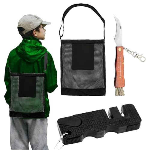 Pilzmesser mit Bürste und Lineal, Edelstahl Klappmesser, Pilzsammler Messer, Klappmesser mit Pilzsammeltasche, Taschenmesser mit Schlüsselring, Schärfwerkzeuge, Schwammerlmesser für Pilzsammler Pilzmesser mit Bürste und Lineal, Edelstahl Klappmesser, Pilzsammler Messer, Klappmesser mit Pilzsammeltasche, Taschenmesser mit Schlüsselring, Schärfwerkzeuge, Schwammerlmesser für Pilzsammler von Begonia