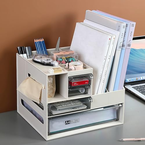 Begoniape Schreibtisch Organizer mit Aktenhalter, Multifunktionaler Schreibtisch Organizer mit Schublade und 2 Stifthaltern, Papier Briefablage für Bürobedarf Schreibwaren Schreibtisch Zubehör Begoniape Schreibtisch Organizer mit Aktenhalter, Multifunktionaler Schreibtisch Organizer mit Schublade und 2 Stifthaltern, Papier Briefablage für Bürobedarf Schreibwaren Schreibtisch Zubehör von Begoniape