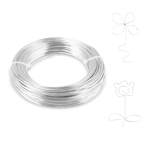 Behiruch Basteldraht 1mm x 50m, Draht zum Basteln, Schmuckdraht, Silberdraht, Weicher Aluminiumdraht, Aludraht für Schmuck Bastelarbeiten Behiruch Basteldraht 1mm x 50m, Draht zum Basteln, Schmuckdraht, Silberdraht, Weicher Aluminiumdraht, Aludraht für Schmuck Bastelarbeiten von Behiruch
