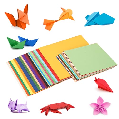 Behiruch Origami Papier 200 Blatt 20 Farben, 20 x 20cm und 15 x 15cm Bastelpapier Buntes Papier Doppelseitiges Faltpapier für DIY Kunst Bastelprojekte von Behiruch