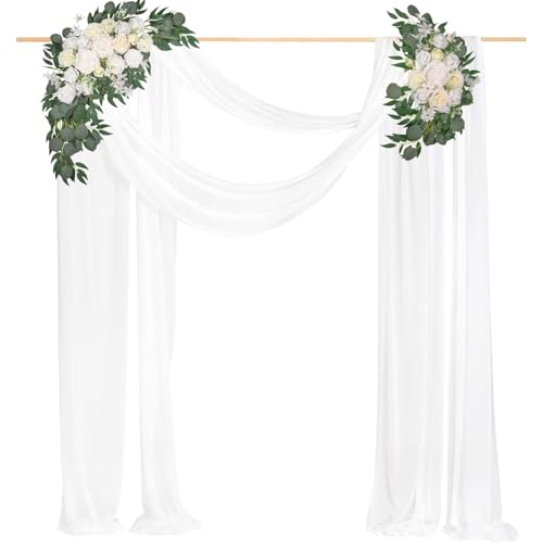 2 Packs Hochzeit Vorhang Hochzeitsbogen, 75cmx600cm Querbehang Freihanddeko, Wedding Decoration, Querbehang für Fenster, Kulissenvorhänge Deko für Hochzeitsbogen Zeremonie, Hochzeit, Party 2 Packs Hochzeit Vorhang Hochzeitsbogen, 75cmx600cm Querbehang Freihanddeko, Wedding Decoration, Querbehang für Fenster, Kulissenvorhänge Deko für Hochzeitsbogen Zeremonie, Hochzeit, Party von Behogan