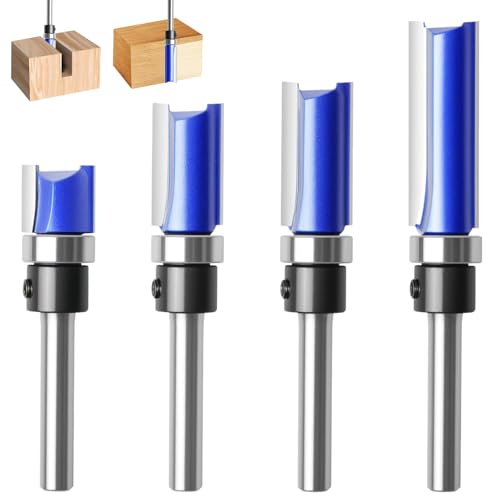 4 Stück Bündigfräser 6 mm Schaft, Fräser Oberfräser, Bündigfräser mit anlaufring oben, mit Kugellager, Werkzeuge für die Holzbearbeitung, Oberfräser Nutfräser Schneidwerkzeug für Holz Bündigfräser-Set 4 Stück Bündigfräser 6 mm Schaft, Fräser Oberfräser, Bündigfräser mit anlaufring oben, mit Kugellager, Werkzeuge für die Holzbearbeitung, Oberfräser Nutfräser Schneidwerkzeug für Holz Bündigfräser-Set von Behogan