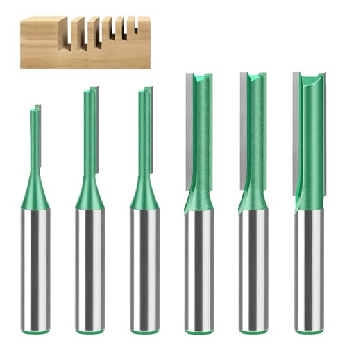6-tlg Fräser 8mm Schaft, Nutfräser, Ø3mm,4mm,5mm,6mm,7mm,8mm Fräser Schaft, Fräsfräser, Schlitz Holz Fräser, Nutfräser Set, Fräser Schaft für Holzbearbeitung von Behogan