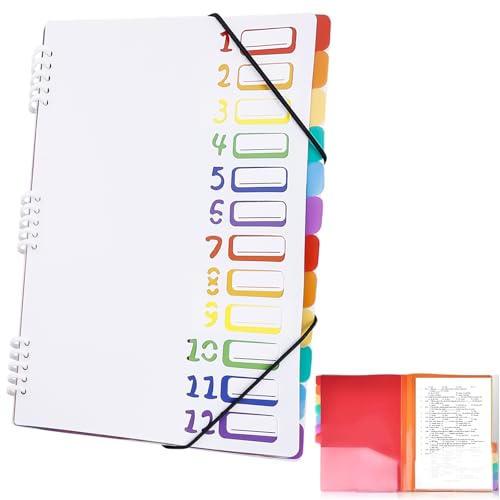 Fächermappe A4, Tragbar Dokumentenmappe A4, Wasserdicht Projektmappe A4 mit 12 Fächer, PP Kunststoff Ordnungsmappe Pultordner mit Gummizug, Ringbuch Personalhefter für Schule Büro, Weiß Fächermappe A4, Tragbar Dokumentenmappe A4, Wasserdicht Projektmappe A4 mit 12 Fächer, PP Kunststoff Ordnungsmappe Pultordner mit Gummizug, Ringbuch Personalhefter für Schule Büro, Weiß von Behogan