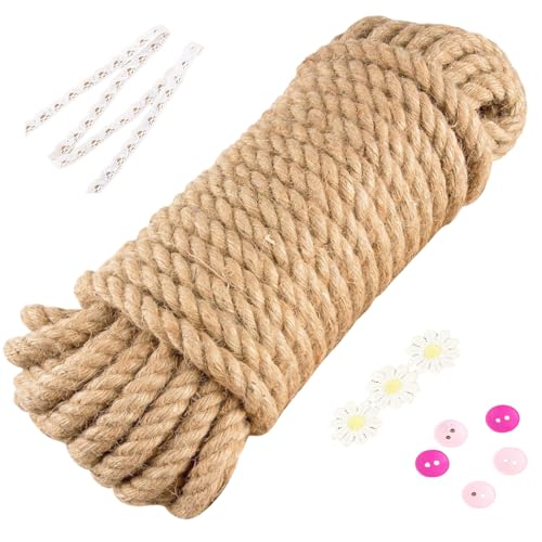 Juteseil 10mm 20M, Natur Deko Seil Kordel, Natürliche Hanfseil, Jute Hanfseil, Starkes Naturfaser Hanfseil, Garten Seil, Outdoorseil Geeignet für Garten, Handwerk, DIY, Dekoration, Bündeln, Camping Juteseil 10mm 20M, Natur Deko Seil Kordel, Natürliche Hanfseil, Jute Hanfseil, Starkes Naturfaser Hanfseil, Garten Seil, Outdoorseil Geeignet für Garten, Handwerk, DIY, Dekoration, Bündeln, Camping von Behogan