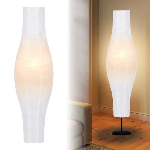Papier Stehlampe Lampenschirm, Weiß Standleuchte Ersatzschirm, Nordischer Stil Stehlampen Lichtabdeckung, Reispapier Stehlampe Lampenschirm Vintage Deko für Wohnzimmer Schlafzimmer Hotel, 137cm Hoch Papier Stehlampe Lampenschirm, Weiß Standleuchte Ersatzschirm, Nordischer Stil Stehlampen Lichtabdeckung, Reispapier Stehlampe Lampenschirm Vintage Deko für Wohnzimmer Schlafzimmer Hotel, 137cm Hoch von Behogan