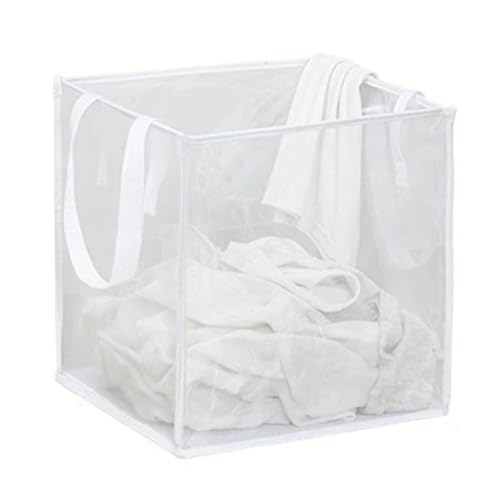 Faltbarer Wäschesammler aus Netzstoff, Tragbarer Wäschekorb mit Griffen, Platzsparender Wäschekörbe für Zuhause, Schlafzimmer, Wohnheim, Reisen(White,Small) von BeiJingYZ