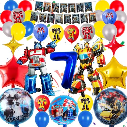 35 Stück Transform Geburtstagsdeko, Transformer Deko für 7. Geburtstag Junge, Ballon Set für Kinderfeste, Themenorientierte Geburtstagsfeier von Beichi