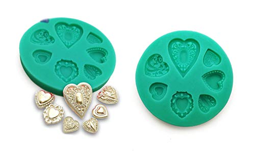 Eva Shop® Silikonform Herzen Resin Gießform Fondant Herz Silikon Backform Kristallform Epoxidharz Form Harzform Gipsform für Handwerk, Tischdekoration, Valentinstag, Hochzeit UVM. von Beichi