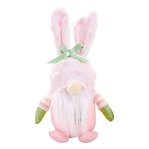 NCQiFei Ostern Deko Wichtel Handgemachte, Plüsch Osterhasen Zwerg, Frühlingdeko Handgemachte Osterpuppe Geschenke Osternschmuck, Hase Deko Tischdekoration, Decorations Innen Draußen (4-d) von NCQiFei