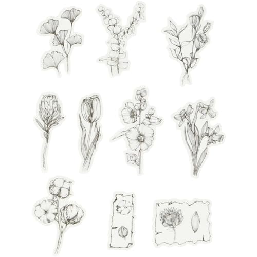 creaiv company Washi Sticker Blumen Schwarz/Weiß 30 Stück Aufkleber kleben Bekleben Stickerbuch creaiv company Washi Sticker Blumen Schwarz/Weiß 30 Stück Aufkleber kleben Bekleben Stickerbuch von Beichi