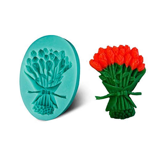 Beiersi Ein Blumenstrauss Silikon Form für Fondant Marzipan Tortendeko Ausstecher Seife Dekoration Werkzeug (Stil 7) von Beiersi
