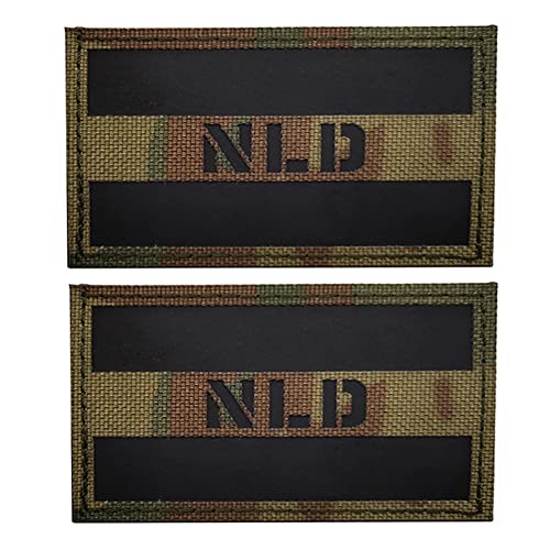 2 Stück Holland Reflektierende Flagge Patch NLD Tactical IR Infrarot Reflexion Niederlande Patches Militär Moral Emblem Schlaufe Haken Verschluss Aufnähen Schulter Armband Applikation Abzeichen von Beifeitu