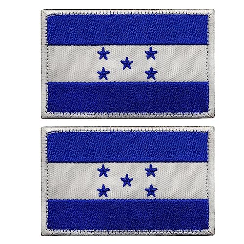 2 Stück Honduras Emblem Flagge Patch bestickt Militär Applique Patches Taktische Moral Abzeichen für Kleidung Hut Rucksäcke Nähen auf Schulter Armband von Beifeitu